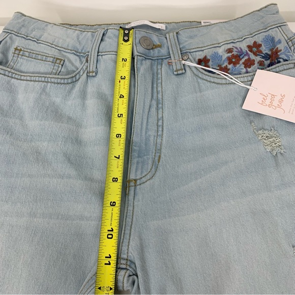 Lauren Conrad Charlotte Flower Embroidered Light Wash Cropped Jeans Nwt Size 8 - Picture 14 of 16